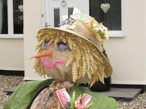Mrs. Scarecrow who probably yells at her husband, Mr. Scarecrow after a long day in the field, "scared any crows today?"