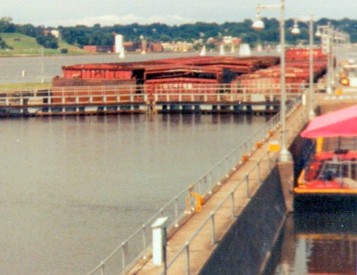 Barges by the locks