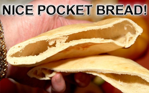 With the Pita bread cut in half, you can see just how nice the pocket forms.