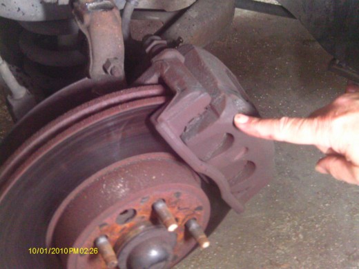 Location of the caliper on a rotar.