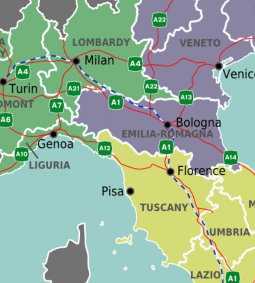 Location of Tuscany