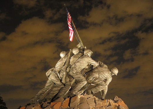 The Marine Corps War Memorial in Arlington, Virginia.