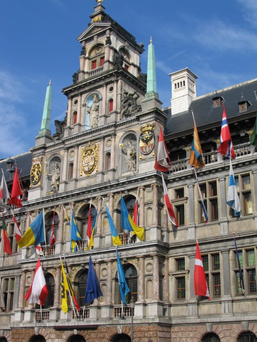 Frontage detail, Antwerp City Hall, Grote Markt, Antwerp