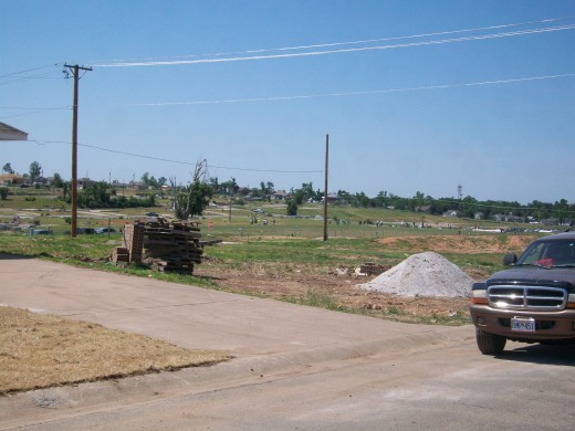 With the rubble all cleared, the landscape is largely empty, right in the middle of town.