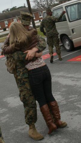 Eleven months between hugs tears at the hearts of those who serve and those who love them back at home.