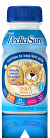PediaSure comes in vanilla, chocolate, strawberry, banana, and berry flavors