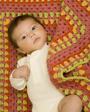 Bright Baby Blanket by Lion Brand Bright Baby Blanket by Lion Brand