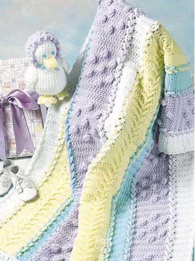 Lace-up baby afghan and toy from FreePatterns.com Lace-up baby afghan and toy from FreePatterns.com