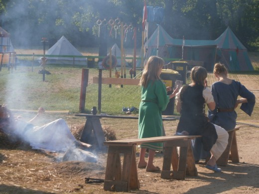 In the morning, our Belgian neighbours and my little archeress