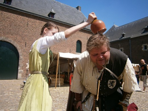 Medieval shower on a very hot day