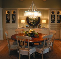 A round dining table is a good example of using radial balance in a room.