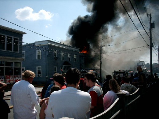 An apartment fire in Massachusetts