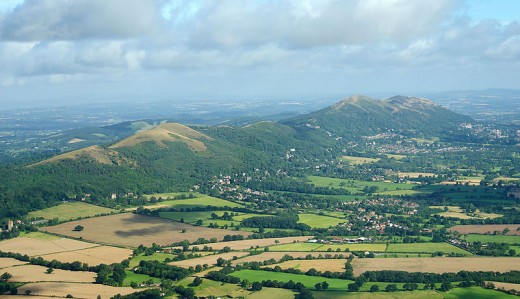 The mighty Malvern Hills- that dominate the Midlands countryside. Like Cannock Chase they have been designated an 'Area of Outstanding Natural Beauty.'