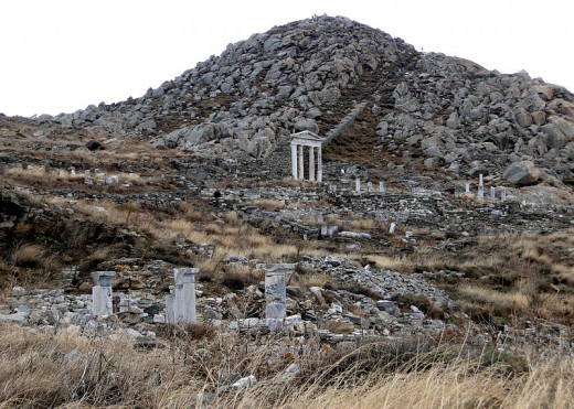 This image of Mount Cynthus on Delos with the Temple of Isis in the background was taken by Bernard Gagnon on October 12, 2011.