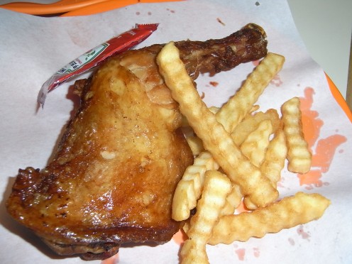 Chicken leg with French Fries