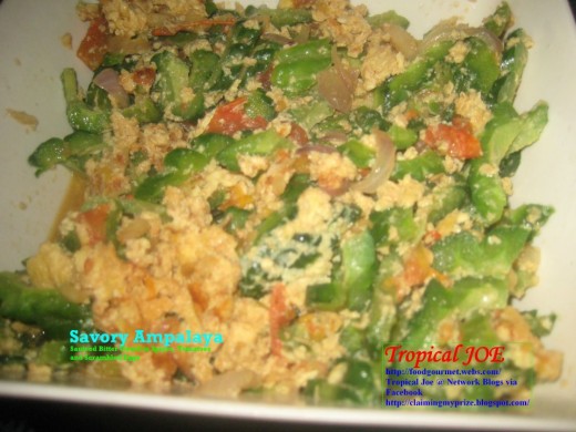 Savory Ampalaya - with scrambled eggs, ripe tomatoes and spices