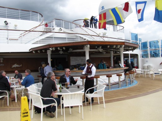 Get a drink from the nearby bar if you're thirsty.
