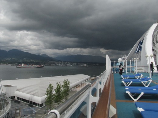 This is the sky when we left Vancouver BC