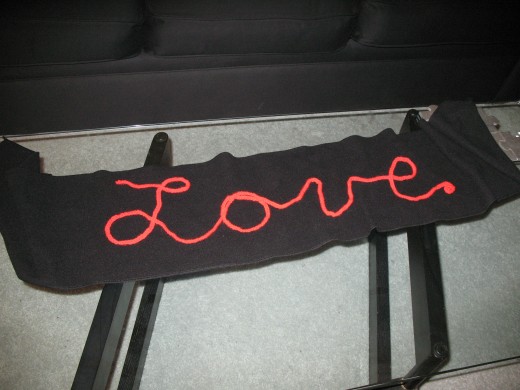 Completed 'Love' Scarf