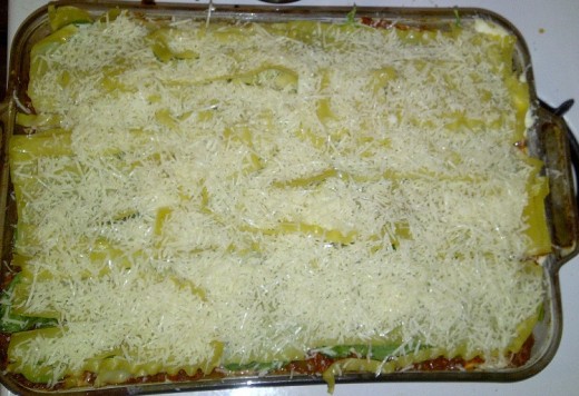 Fully cooked lasagna.