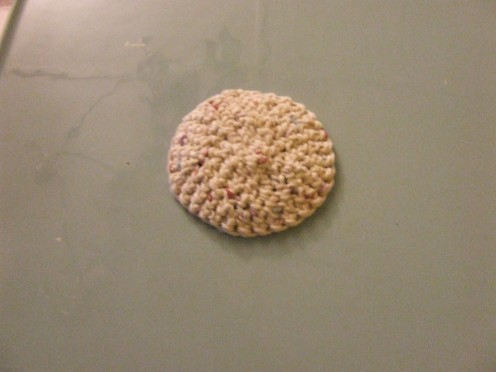 Crocheted, Cotton, Round Shaped Disk.
