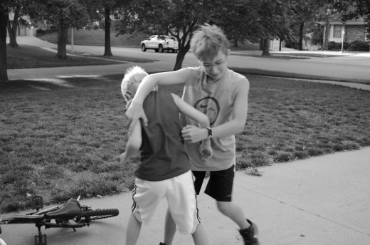 Juvenile delinquents fighting