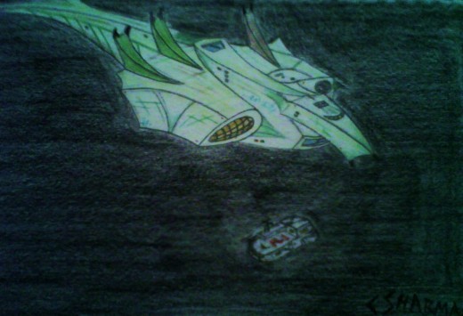 Art work of the unarmed Kalien ship