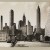 Title: Manhattan I Date: March 26, 1936 Comments: View of the contrast of 19th century dockside buildings and 20th century skyscrapers taken from Pier 11 on the East River, between Old Slip and Wall Street.  The four tallest buildings are (from left 