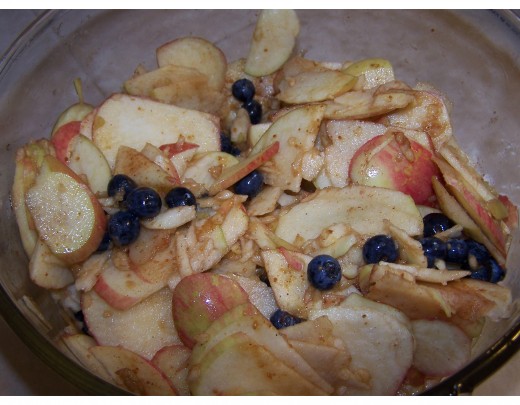The filling ready to go into the pan.