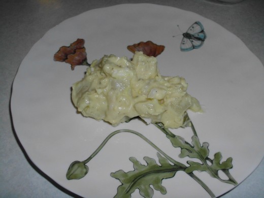 One serving of potato salad, just need to add next to burgers or BBQ
