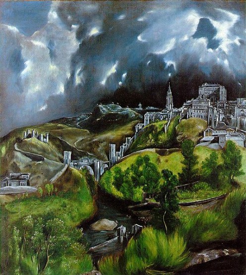 View of Toledo, by Spanish Renaissance painter, El Greco, depicting his adopted home in Spain. View of Toledo, by Spanish Renaissance painter, El Greco, depicting his adopted home in Spain.