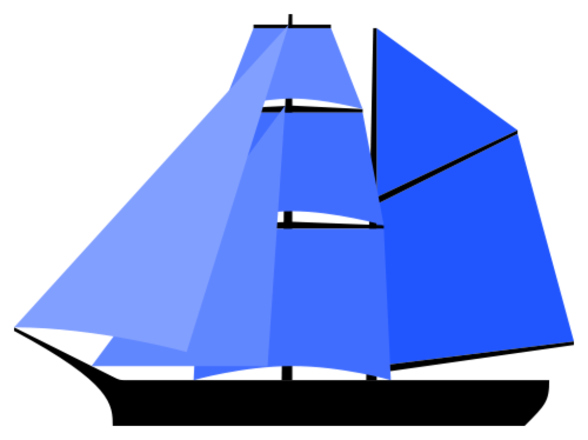Sail plan of a Brigantine.
