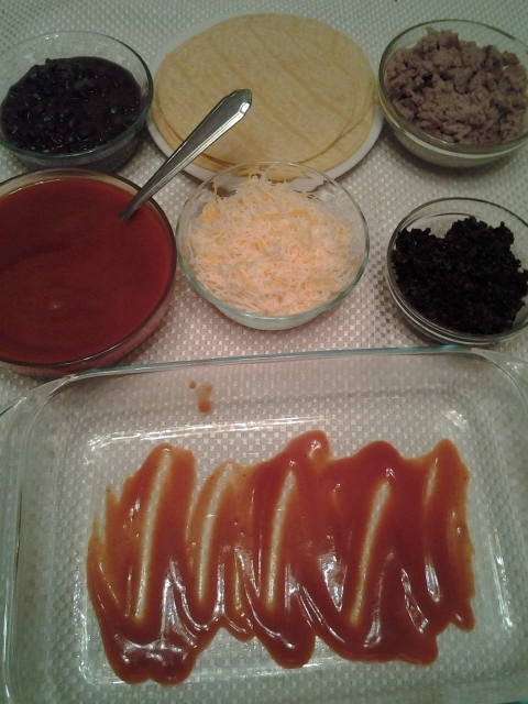 Stacked Enchilada Ingredients