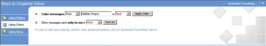 Organize Outlook Inbox Using Colors