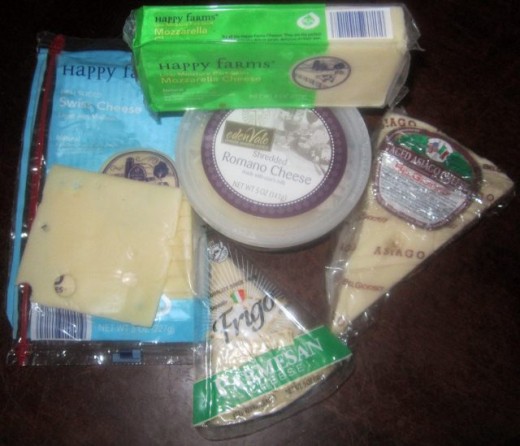5 different types of cheeses