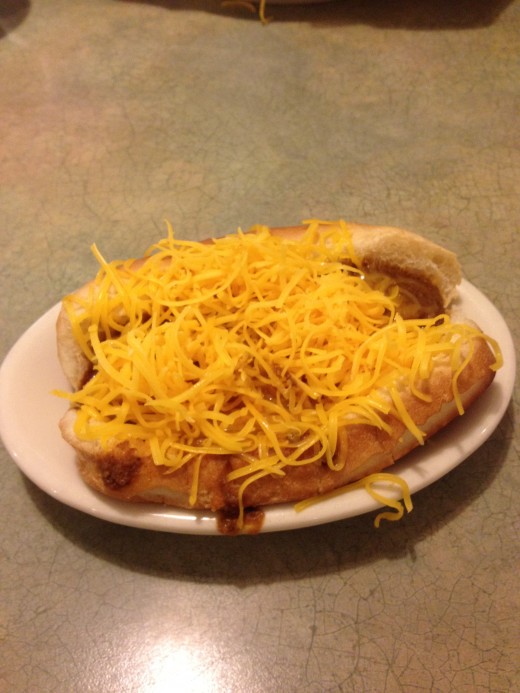 This is the ultimate chili cheese coney! 