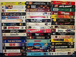 Old VHS tapes. Boy did they ever take up ROOM! If you go into second hand stores you'll find piles of these.