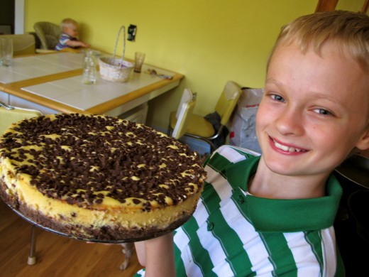 My 10 year old- his self confidence is building and he makes a killer chocolate chip cheese cake!