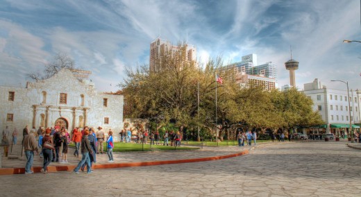 Alamo plaza, downtown San Antonio