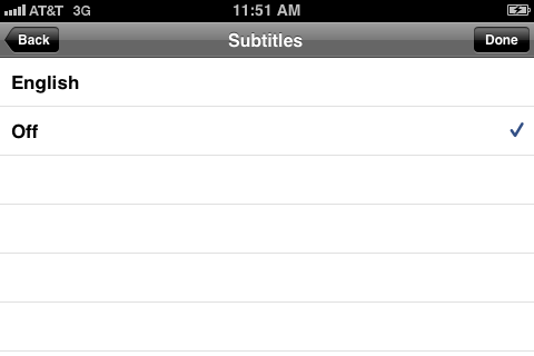 Tap the language you want the subtitles to be displayed in.