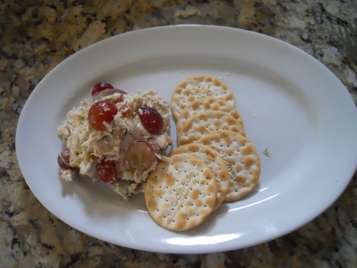 chicken salad with crackers