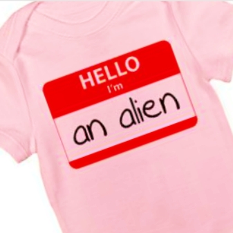 The first human birth on Mars has inspired a new range of alien baby onesies. 