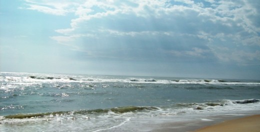 The Atlantic Ocean where Blackbeard sailed at sea.  This picture was taken on Cape Hatteras at the Outer Banks.