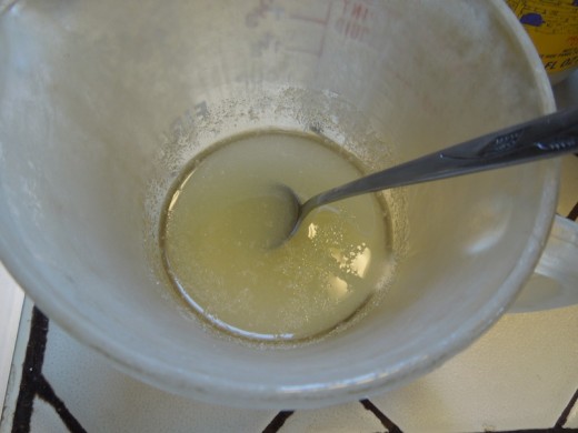 #1 Mix gelatin and cold water. Let it stand until soft while you prepare other ingredients.