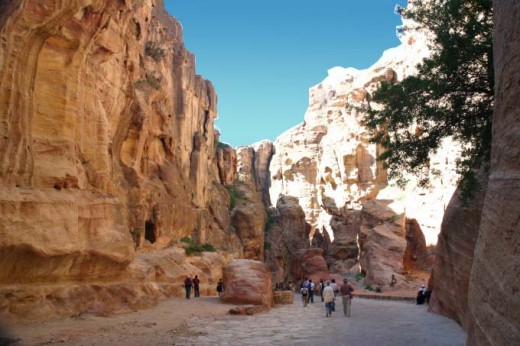 Petra is an ancient community that is located in the mountains.