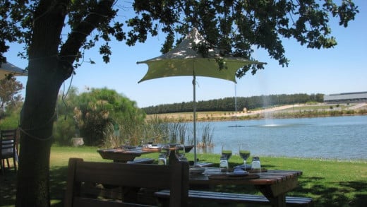A lazy Sunday afternoon lunch at one of the many wine farms in the area