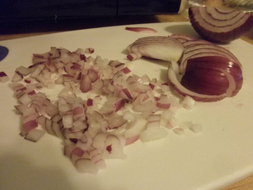 Finely chop the onion