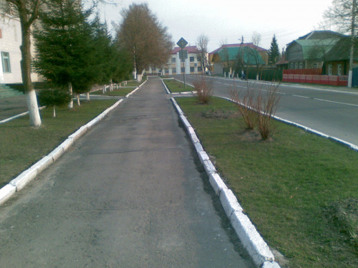 a street in a provincial town Chechersk, Gomel region.