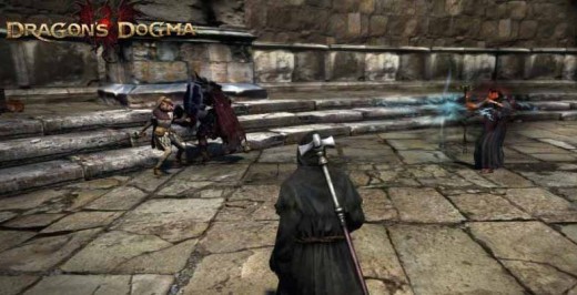 Dragon's Dogma Defeat Salomet - Salomet is on the right and the death knight is on the left