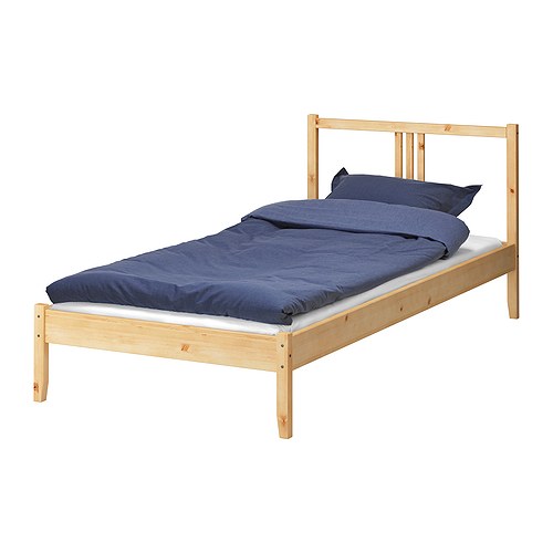 Fjellse pine bedframe taken apart and stowed in the cargo trailer. ($39.99)